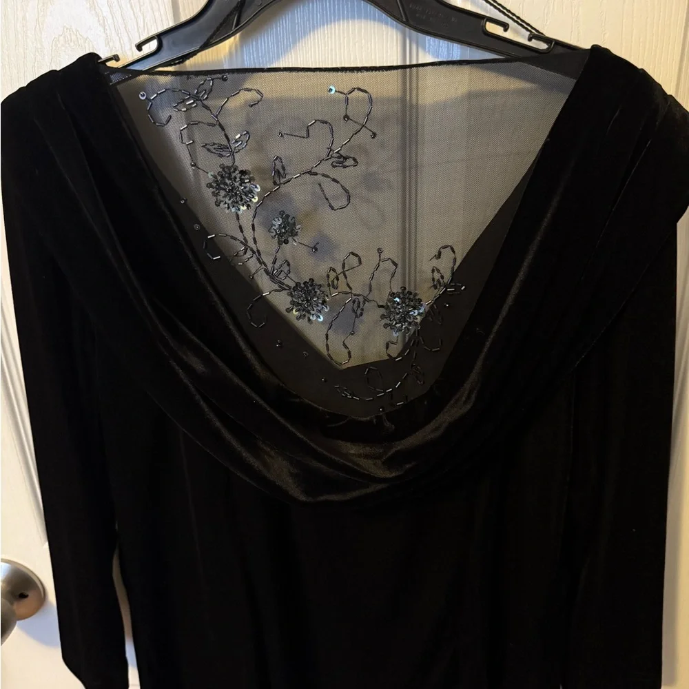 Patra Black Blouse with Floral Embroidery - Picture 2 of 5